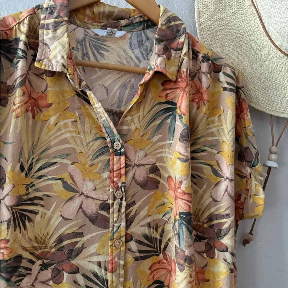 Hawaiian flower blouse - Picture 5 of 15